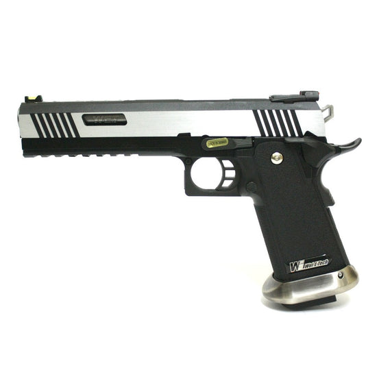 Hi-Capa 6.0 IREX GBB Pistol (No Text) (Silver|Black) (Silver Barrel)