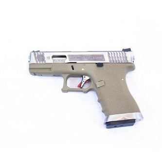 EU9 E-Force GBB Pistol (Silver|Tan) (Silver Barrel)