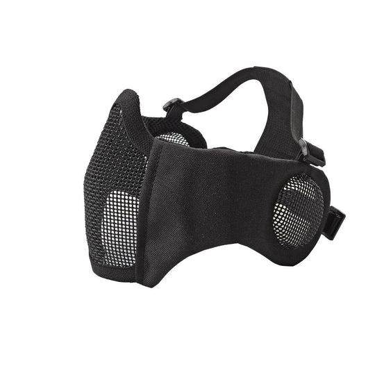 ASG Metal mesh mask with cheek pads and ear protection- Black-0