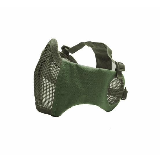 ASG Metal mesh mask with cheek pads and ear protection- Green-0