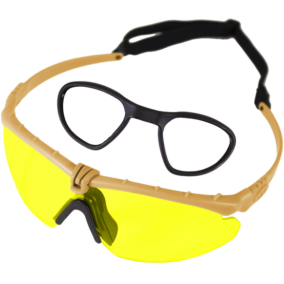 Battle Pro's Protective Eyewear (With Insert) (Yellow-Tan)
