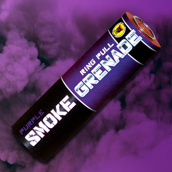 Black Cat 90 second Ring Pull Purple Smoke Grenade - Pack of 5-0
