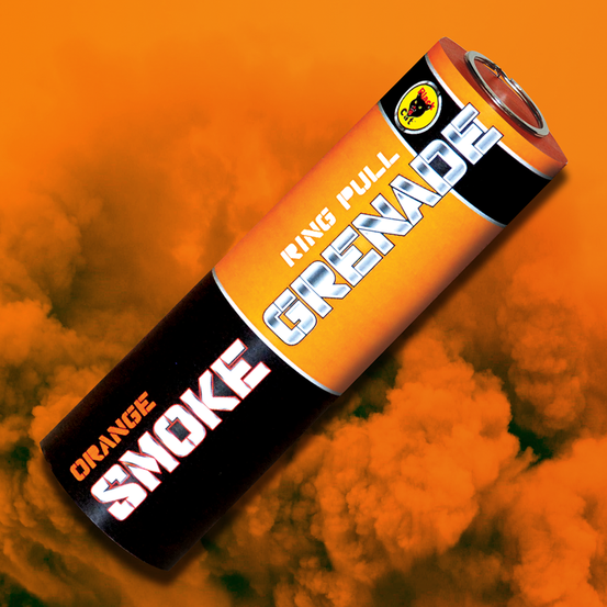 Black Cat 90 second Ring Pull Orange Smoke Grenade - Pack of 5-0