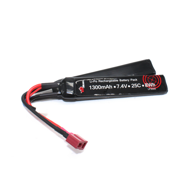 Vapex LP302D Airsoft 7.4V 1300mAh 25C LiPo Crane stock battery- Deans Connector