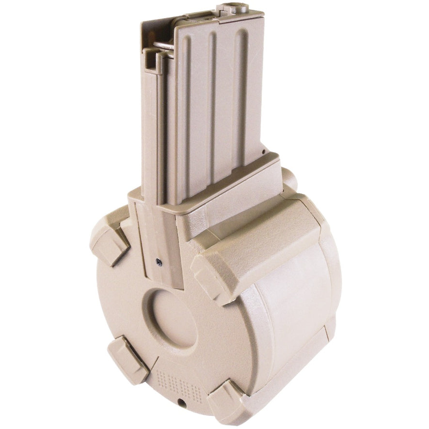 M4 LP-Drum Magazine AEG (Tokyo Marui) 1200R (Drum|Auto-Button) (Tan)