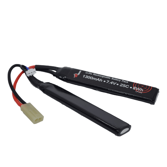 Vapex LP302 Airsoft 7.4V 1300mAh 25C LiPo Crane stock battery- Mini Tamiya connector-0