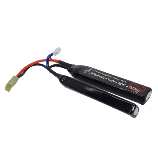 Vapex LP305 Airsoft 7.4V 2600mAh 25C LiPo Cranstock battery with case-0