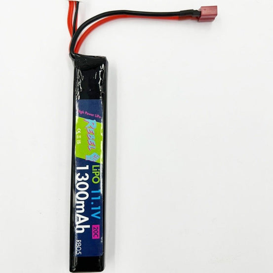 Rebel Battery - 1300mAh Lipo 11.1V 20C Stick - Deans
