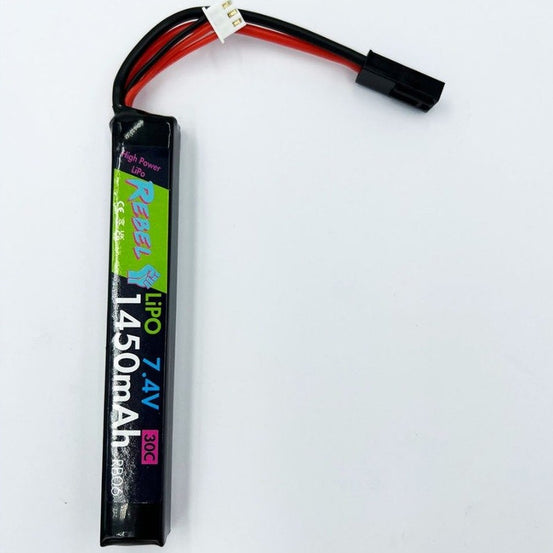 Rebel Battery - 1450mAh Lipo 7.4V 30C Stick - Mini Tamiya