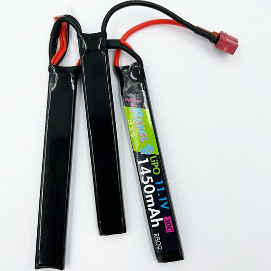 Rebel Battery - 1450mAh Lipo 11.1V 30C Nunchuck - Deans