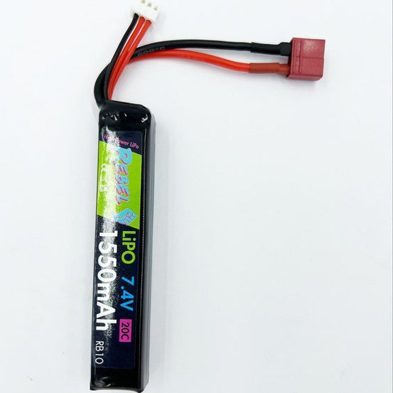 Rebel Battery - 1550mAh Lipo 7.4V 20C Stick - Deans