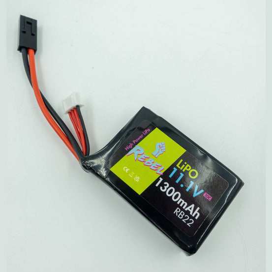 Rebel Battery - 1300mAh LiPo 11.1V 20C stick (PEQ/AN-15) - Mini Tamiya