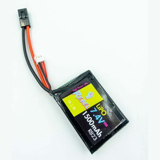 Rebel Battery - 1500mAh LiPo 7.4V 20C stick (PEQ/AN-15) - Mini Tamiya