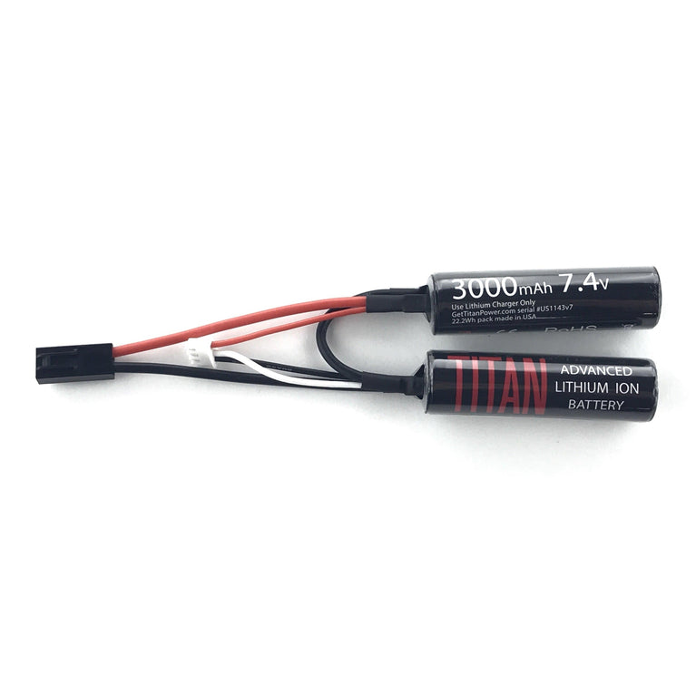 Titan Power 7.4v 3000mAh Li-Ion Nunchuck battery- Mini Tamiya Connector.-0