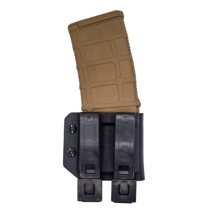 Kydex Customs 5.56 NATO magazine carrier showcasing durable Kydex construction and adjustable retention features.