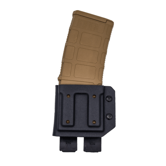 Kydex Customs 5.56 NATO magazine carrier featuring a sleek design and durable material for secure magazine storage.