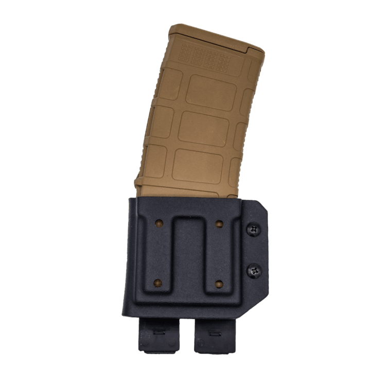 Kydex Customs 5.56 NATO magazine carrier featuring a sleek design and durable material for secure magazine storage.