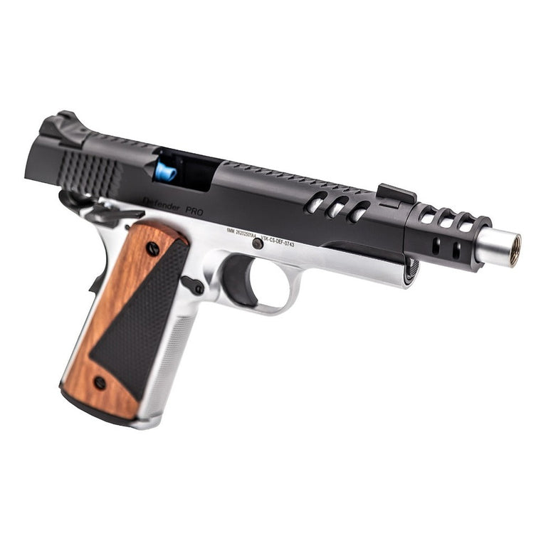 CS Defender Pro GBB Pistol (Black|Silver) (Silver Barrel)
