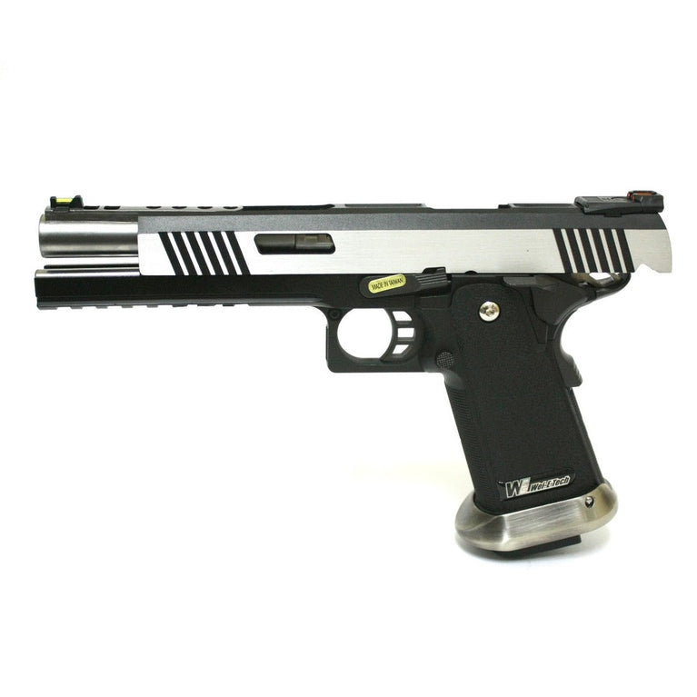 Hi-Capa 6.0 IREX GBB Pistol (No Text) (Silver|Black) (Silver Barrel)