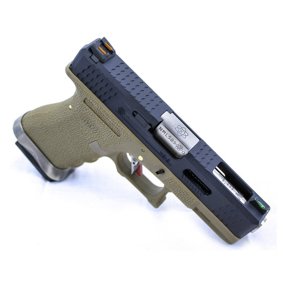 EU9 E-Force GBB Pistol (Black|Tan) (Silver Barrel)