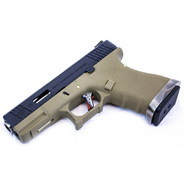 EU9 E-Force GBB Pistol (Black|Tan) (Silver Barrel)