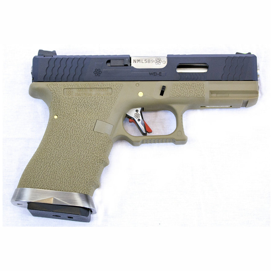 EU9 E-Force GBB Pistol (Black|Tan) (Silver Barrel)