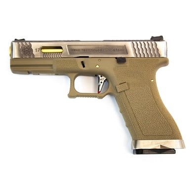 EU7 E-Force GBB Pistol (Silver|Tan) (Gold Barrel)