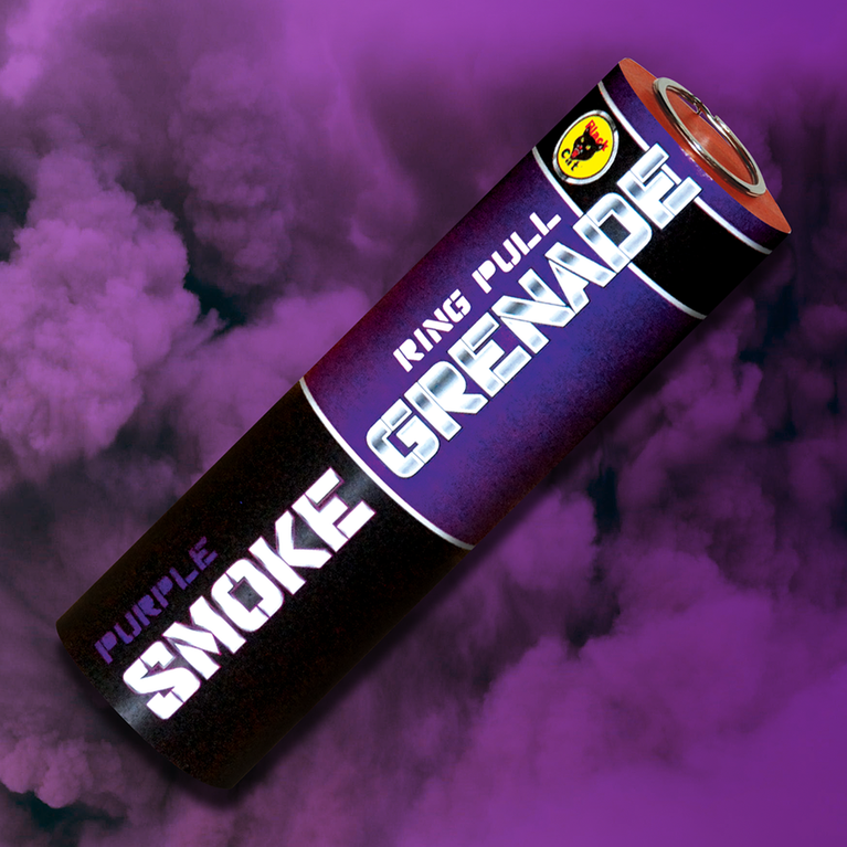 Black Cat 90 second Ring Pull Purple Smoke Grenade - Pack of 5-0