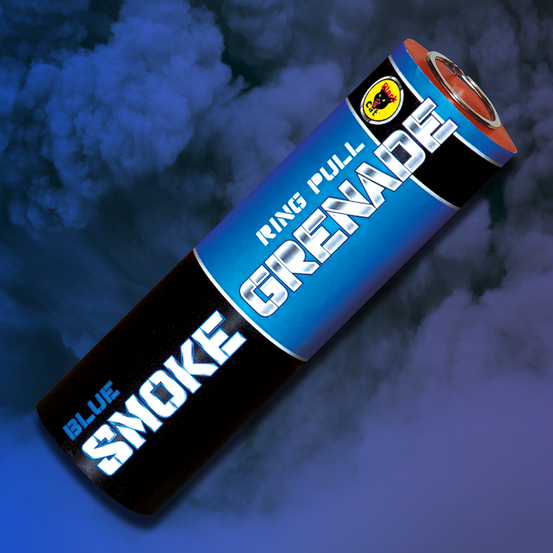 Black Cat 90 second Ring Pull Blue Smoke Grenade - Pack of 5-0