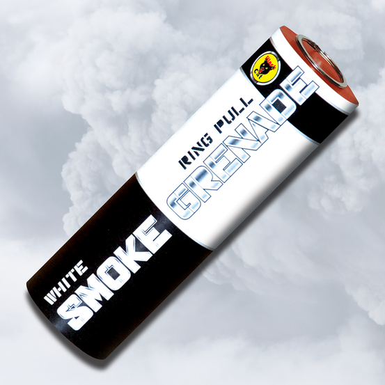 Black Cat 90 second Ring Pull White Smoke Grenade - Pack of 5-0