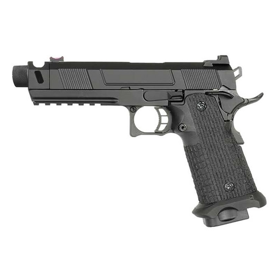 Army Armament R501 hi-Capa Gas Blowback Pistol with Silencer adaptor - Black-0