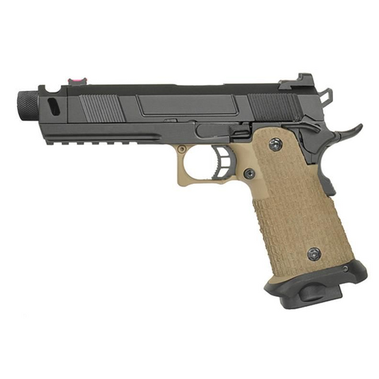 Army Armament R501 hi-Capa Gas Blowback Pistol with Silencer adaptor - Tan-0