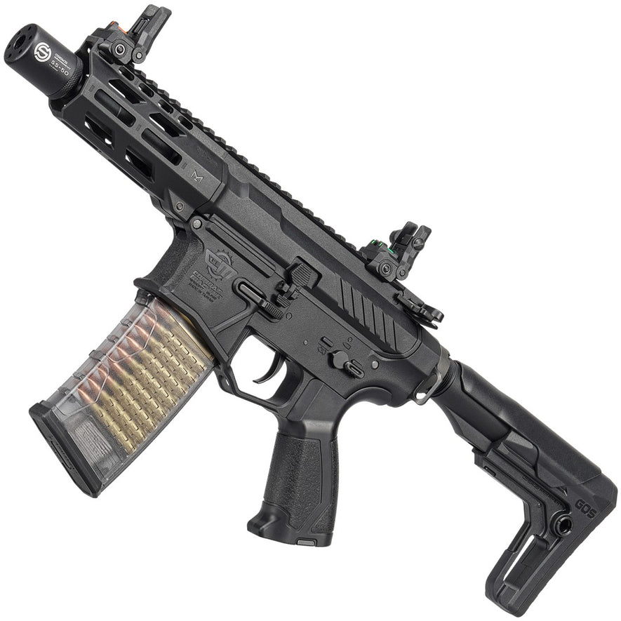 G&G Armament CM16 Batto CQB Combat Machine AEG with black polymer stock and ergonomic grip, ready for tactical engagement