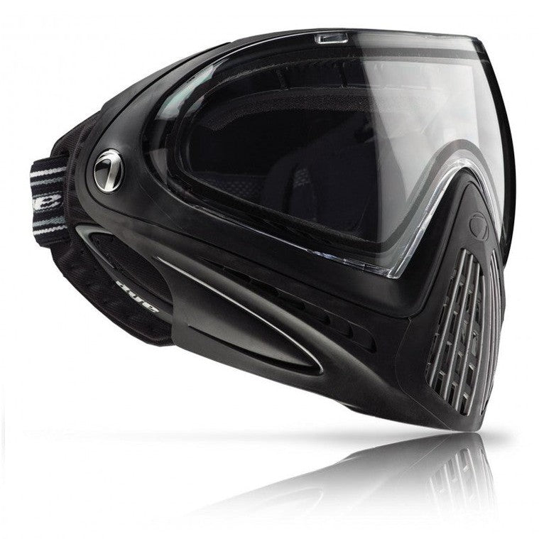 Black Dye I4 Mask Thermal from Dye Masks showing its thermal design and adjustable straps for a secure fit.