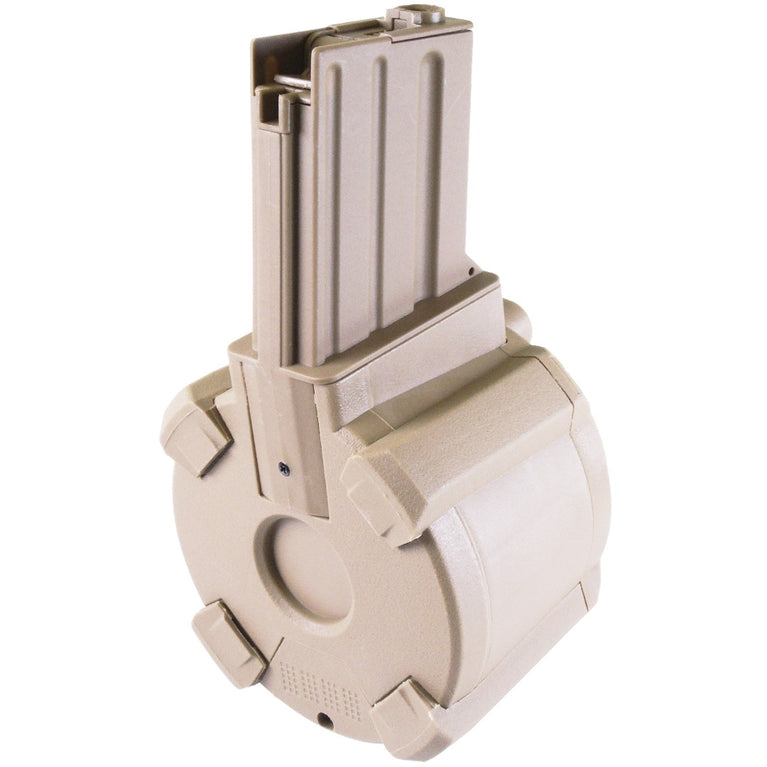 M4 LP-Drum Magazine AEG (Tokyo Marui) 1200R (Drum|Auto-Button) (Tan)