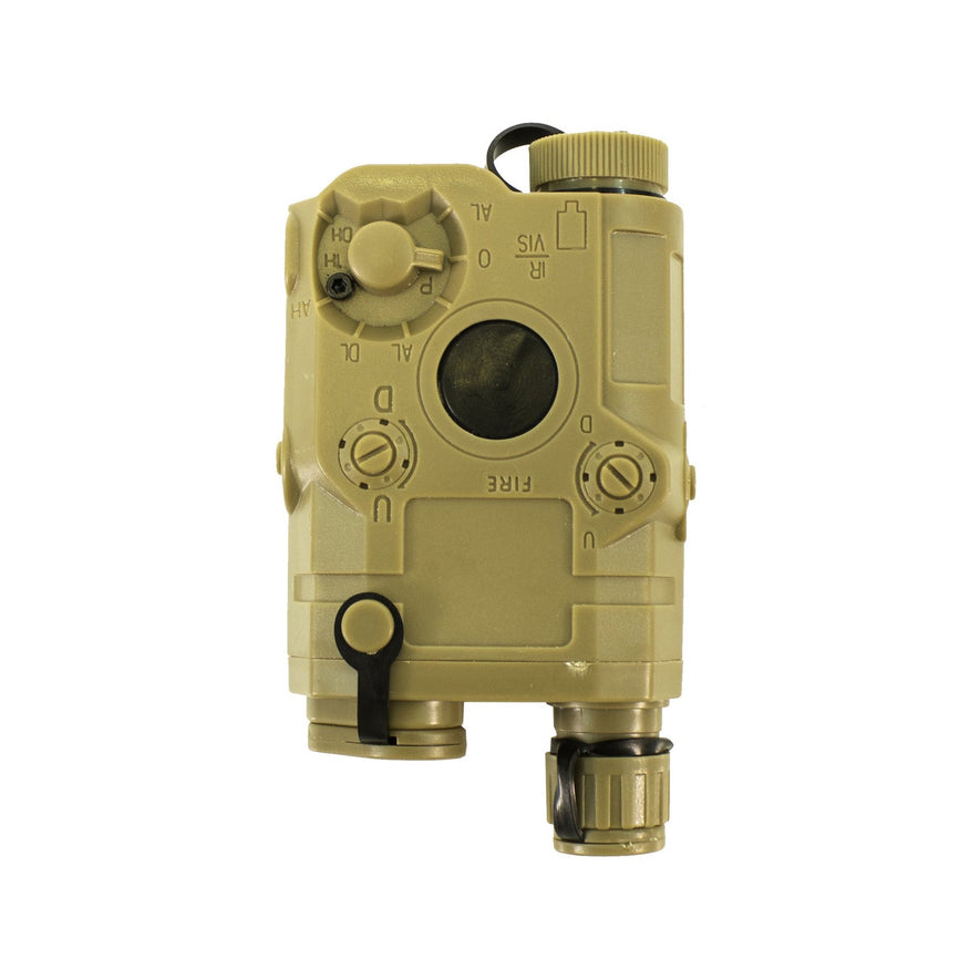Nuprol Mock NPQ15 battery box in tan with top view, compact plastic storage container for batteries or small accessories.