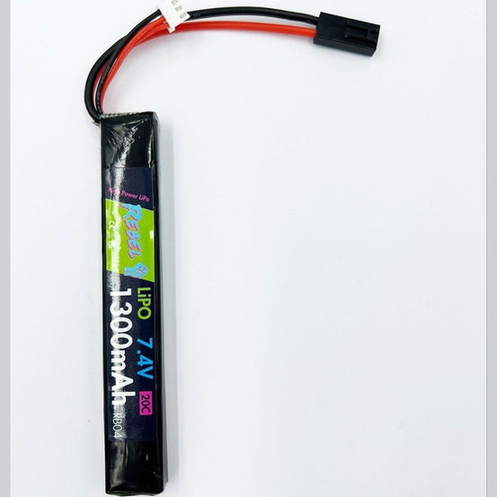 Rebel Battery - 1300mAh Lipo 7.4V 20C Stick - Mini Tamiya