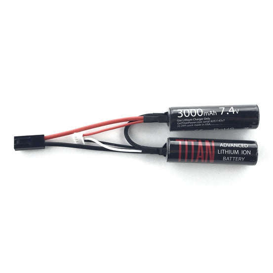Titan Power 7.4v 3000mAh Li-Ion Nunchuck battery- Mini Tamiya Connector.-0