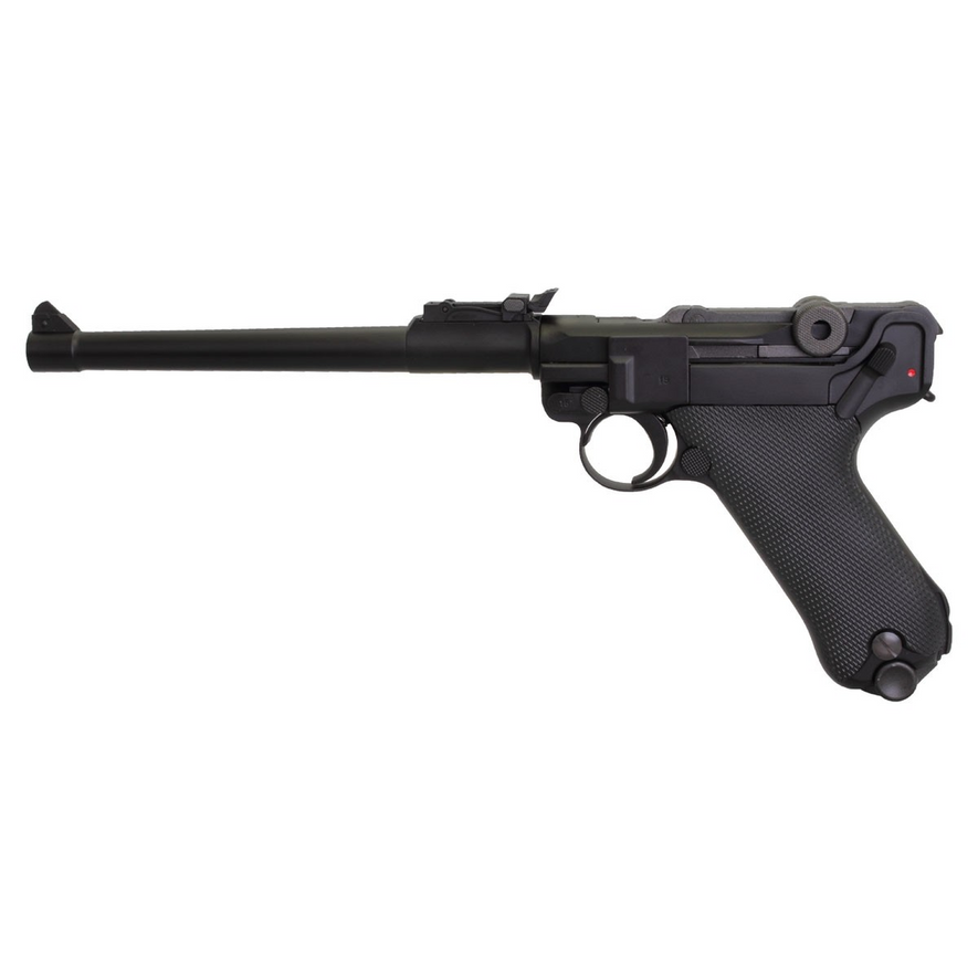 WE P08 Luger 8" GBB Pistol- Black.-0