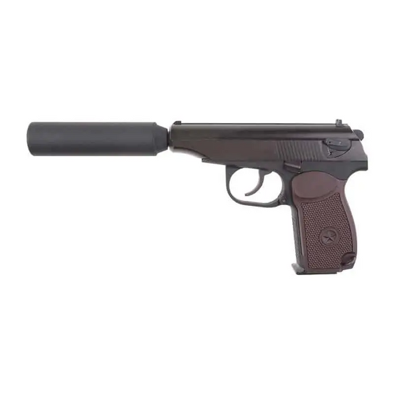 WE Makarov w/ Silencer & Extended Barrel – Brown grip-0